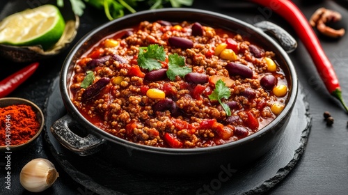 The national cuisine of Mexico: Classic chili con carne.