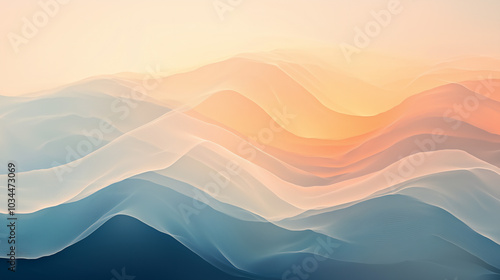 Abstract pastel mountain landscape illustration Background, Poster Header Cover Backdrop Design