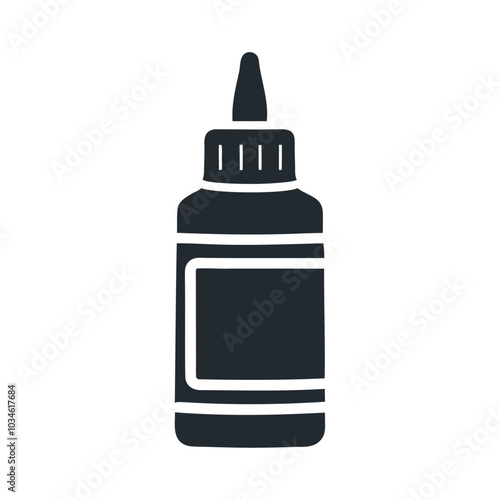 Black silhouette liquid stick glue vector icon design