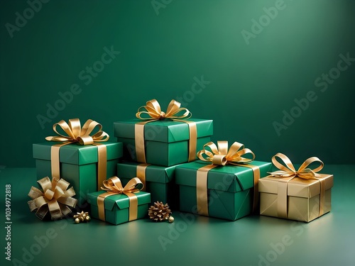 Christmas gift box green 01