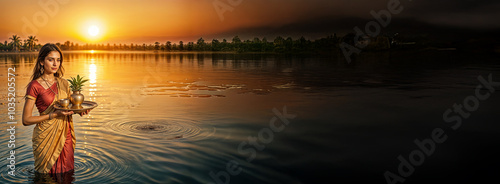 chhath puja image with copy space 