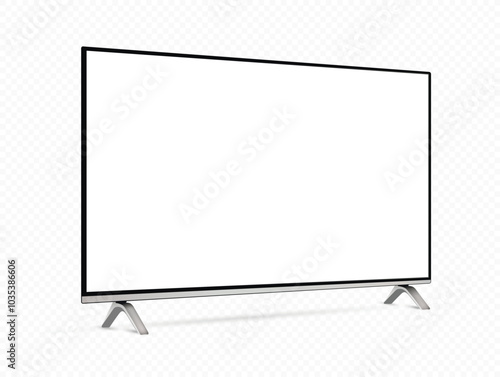 TV screen mockup from angled view