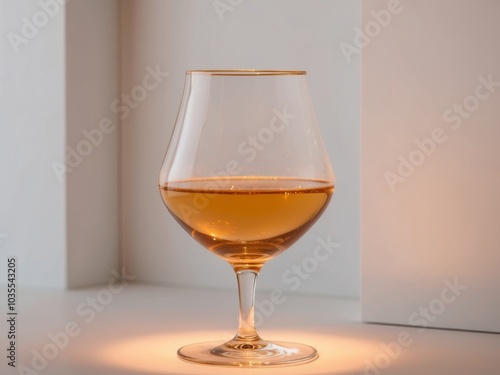 Warm and Inviting Golden Liquor in a Glowing Glass.