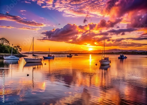 Stunning Sunset Over Burnett Heads Harbour - Scenic Coastal View