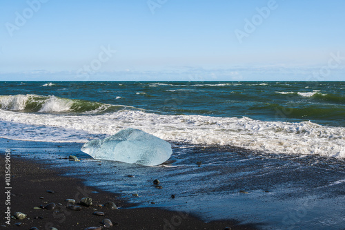 nature sceneries inside the lagoon of jokulsarlon glacier, Iceland