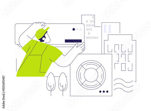 Industrial air conditioning abstract concept vector illustration.