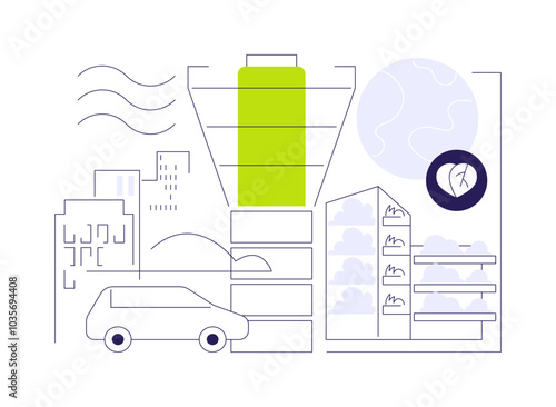 Urban air purification abstract concept vector illustration.