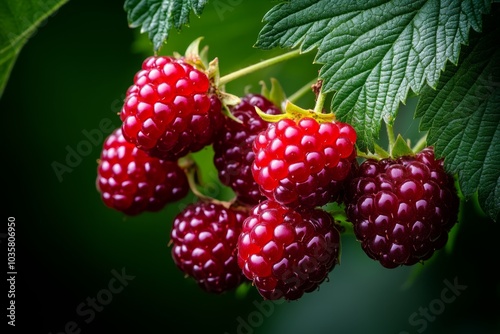 Wineberry and Dewberry vines growing together, forming a thick, wild bramble