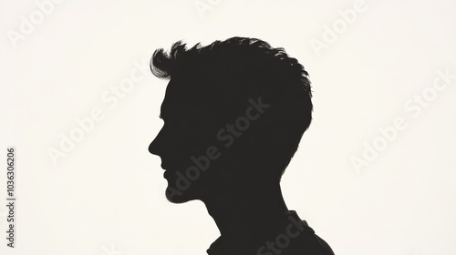 Products silhouette of male head man profile beautiful black and white colors illustration