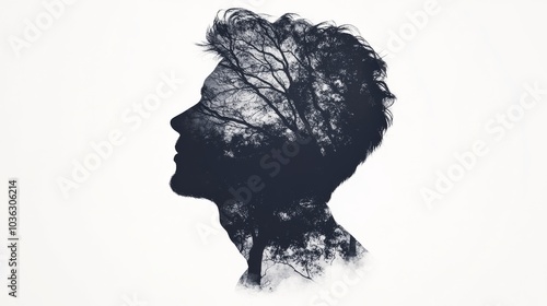 Products silhouette of male head man profile beautiful black and white colors illustration