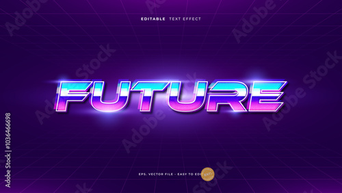 Futuristic editable text effect, future techno text style