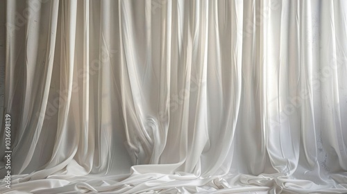 White curtains with soft light shining through.