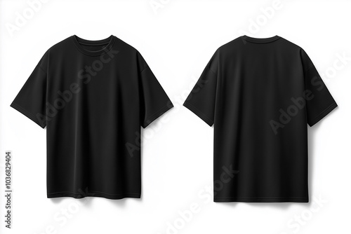 Black Oversize T-shirt Front and Back for Mockup