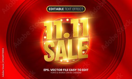 11.11 sale promotion 3d editable text effect