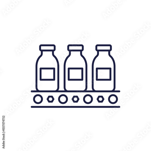 beverage factory line icon on white