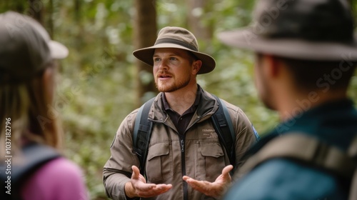 Guide Talking to Group.