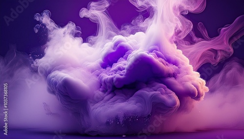 gulp of liquid nitrogen fog with a purple backdrop