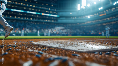 Dynamic Perspective of Home Plate from Shortstop with a Pitcher Preparing for Action