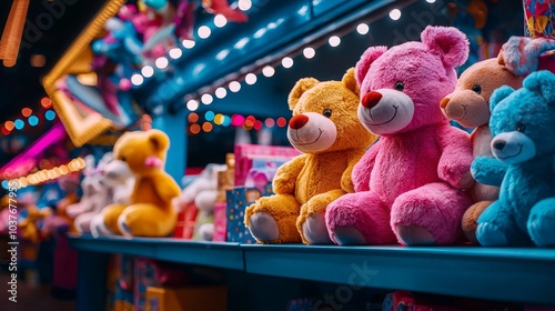 Classic Carnival Prize Booth with Plush Toys