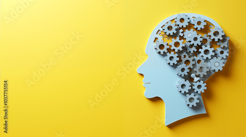 Human head or brain and jigsaw puzzle, cognitive psychology, mental health,