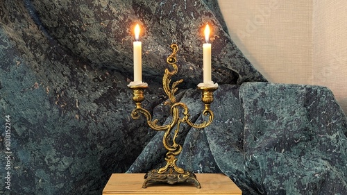 old candlestick with candles