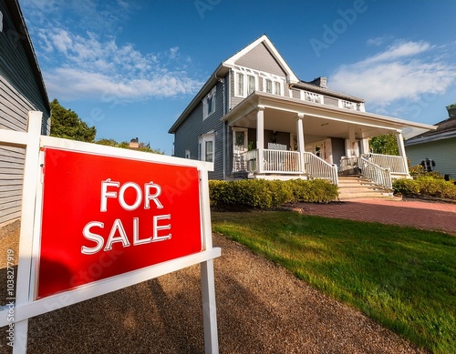 for sale sign in front of a house 