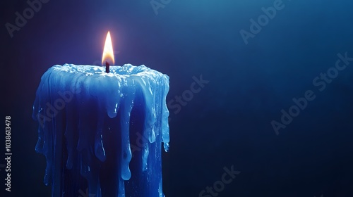 A Dripping Blue Candle Flame