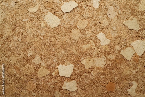 Background of abstract brown particleboard Close up of recycled wood chip surface Theme of construction materials