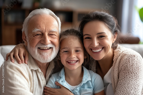 Joyful Family Hug Capturing Love and Togetherness