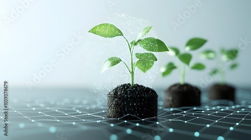 Holographic Display Showcasing Radiation Technology s Benefits for Plant Disease Eradication