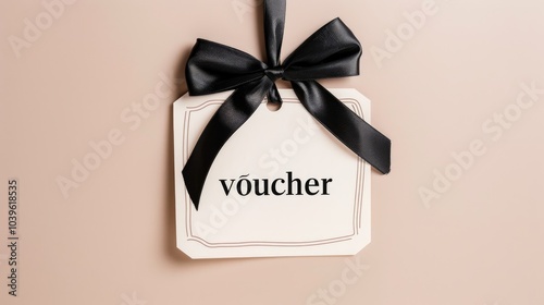 paper gift voucher with black bow