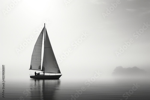 Photography sailing boat watercraft monochrome sailboat.