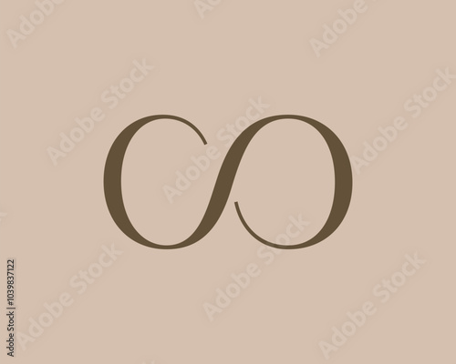 CO letter logo icon design. Classic style luxury initials monogram.