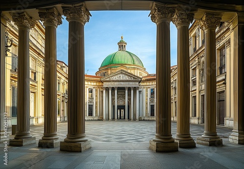 Piazza San Marco in downtown Turin, Italy