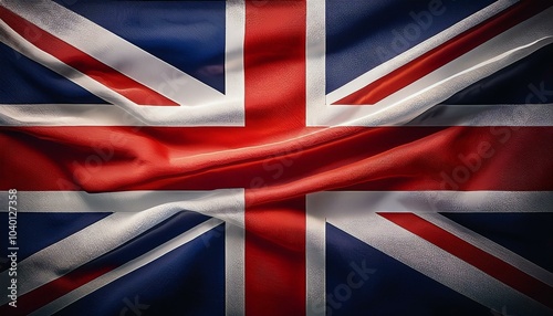 majestic union jack flag waving gracefully in an imaginary breeze