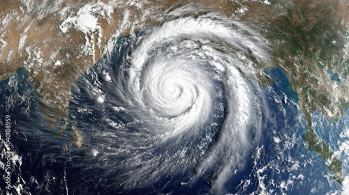 Satellite view of a tropical cyclone