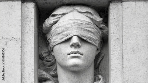 statue of justice with a blindfold covering her eyes