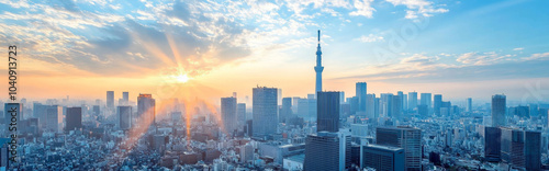 Sunrise over Tokyo Skyline