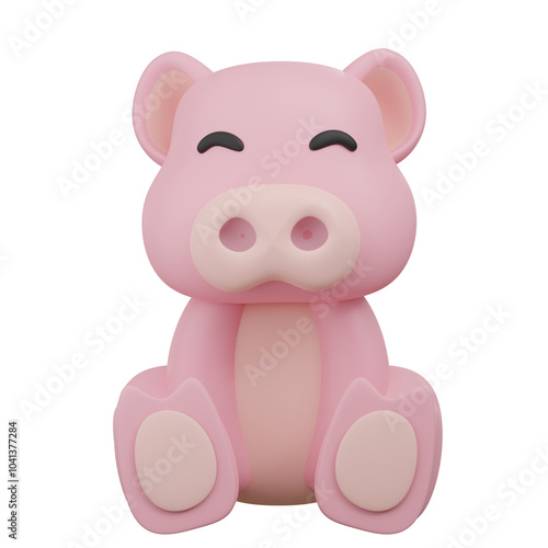 3D Pig Animal Illustration