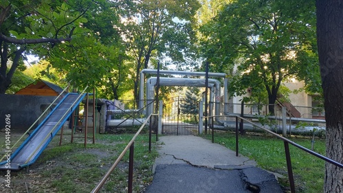 Moldova, Chisinau, equipment, renovation, construction, park, building, architecture, attractions, flowers, trees, grass, monument, leaves