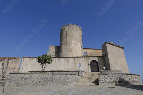 A medieval castle in Moliterno, a village in Basilicata, Italy.