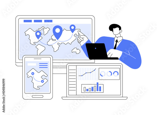 Logistics software isolated cartoon vector illustrations.