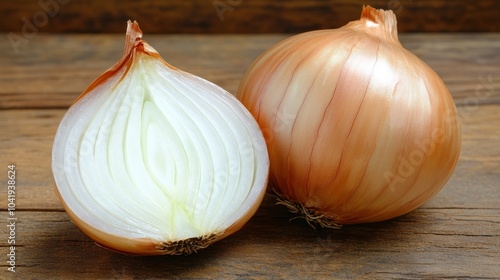 Halved Vidalia Onion Showcasing Layers and Texture