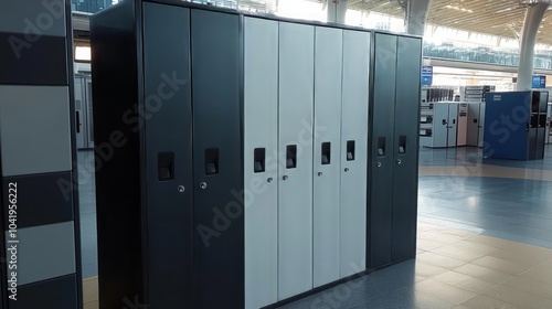 6-door office locker with organizational compartments