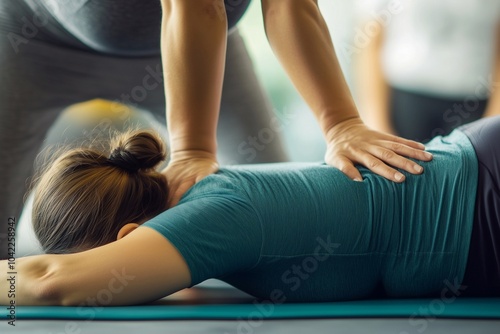 Rehabilitation and back spinal therapy by professional trainer nurse, manual therapy chiropractor, physical therapist doctor massage to cure injury trauma, physician orthopedic surgeon.