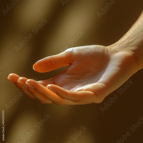 Mano al sol, como fuente de vitamina D para el cuerpo humano e importante para la vida en el planeta, fotografía de una mano iluminada por la luz solar.