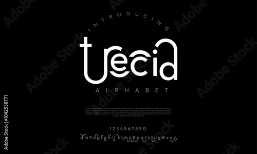 Trecia typography beauty fashion elegant minimalist serif italic fonts decorative wedding vintage retro logos. Minimal luxury font alphabet logo. Vector illustration