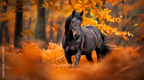 Autumnal picture of a donald bred horse