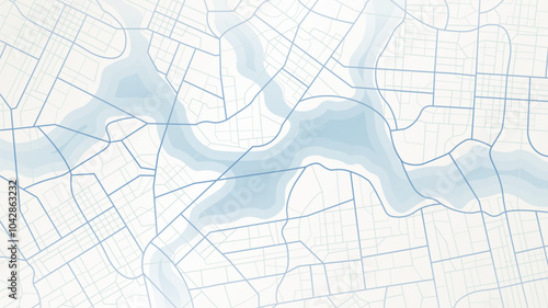 Abstract city map urban streets and road networks. Travel route planning and map navigation concepts. Flat vector illustration