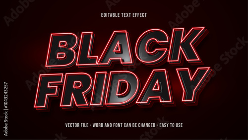 Black friday 3D editable text effect